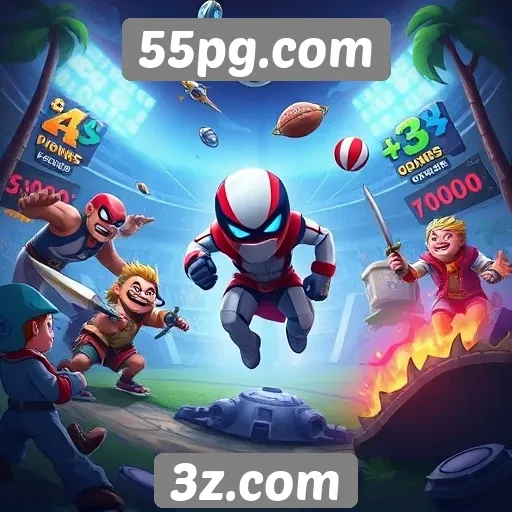 Variedade de jogos disponíveis em 55pg.com